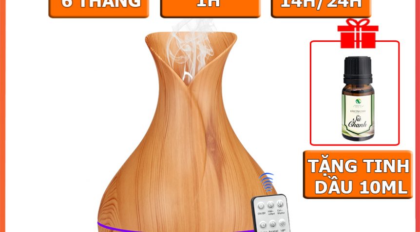 Máy phun sương tinh dầu hoa tuy líp MPS07 – Màu gỗ sáng