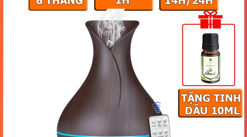 Máy phun sương tinh dầu hoa tuy líp MPS07 – Màu gỗ tối